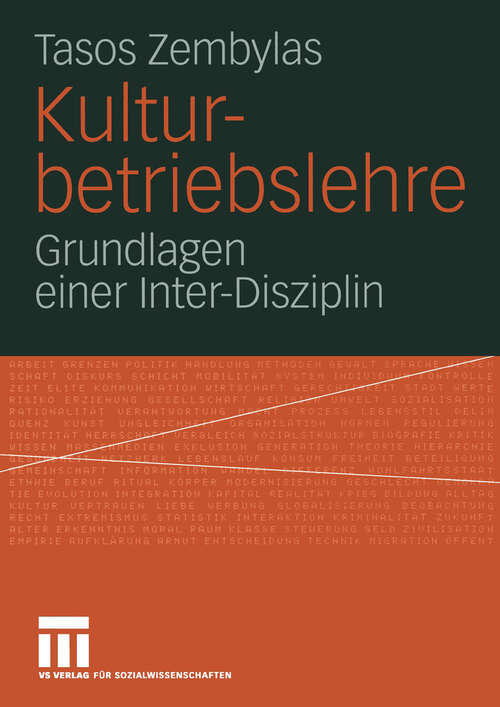 Book cover of Kulturbetriebslehre: Grundlagen einer Inter-Disziplin (2004)