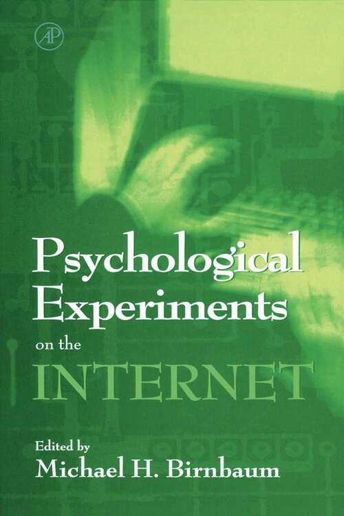 Book cover of Psychological Experiments on the Internet