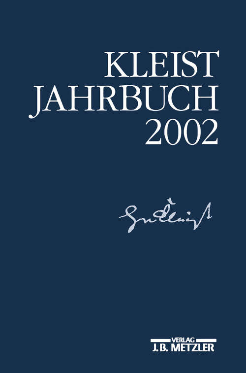 Book cover of Kleist-Jahrbuch 2002 (1. Aufl. 2002)
