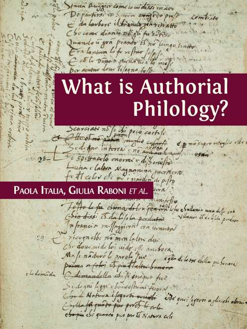 Book cover of What is Authorial Philology?