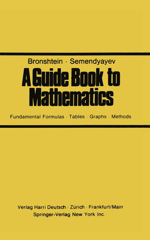 Book cover of A Guide Book to Mathematics: Fundamental Formulas · Tables · Graphs · Methods (1973)