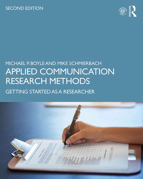 Book cover of Applied Communication Research Methods: Getting Started as a Researcher (2)