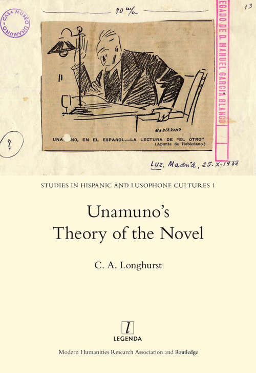 Book cover of Unamuno's Theory of the Novel