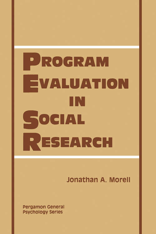 Book cover of Program Evaluation in Social Research: Pergamon General Psychology Series