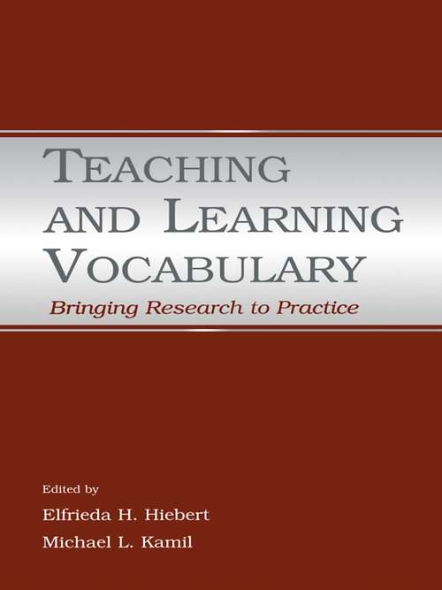 Book cover of Teaching and Learning Vocabulary: Bringing Research to Practice
