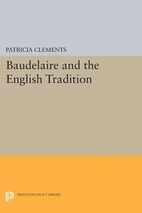 Book cover of Baudelaire and the English Tradition (PDF)