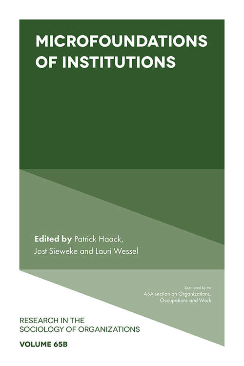 Book cover of Microfoundations of Institutions (Research in the Sociology of Organizations: 65, Part B)