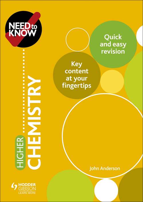 Book cover of Need to Know: Higher Chemistry: Higher Chemistry Epub