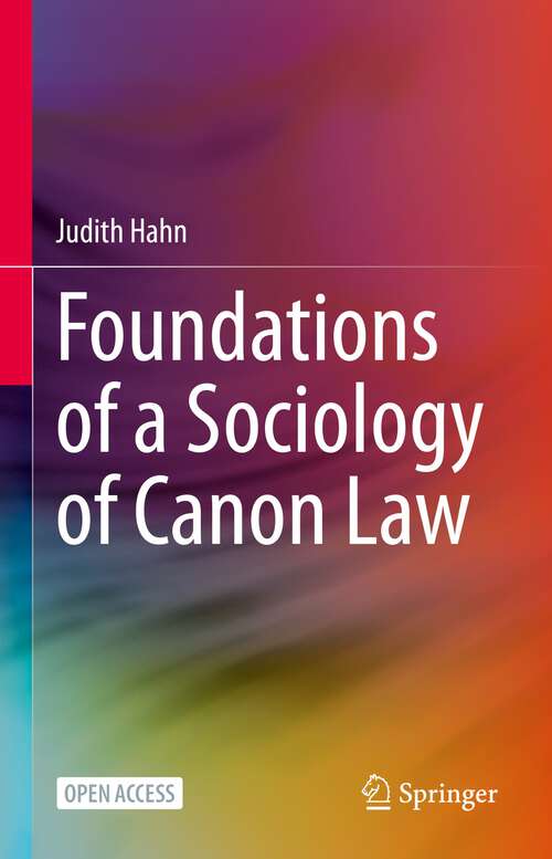 Book cover of Foundations of a Sociology of Canon Law (1st ed. 2022)