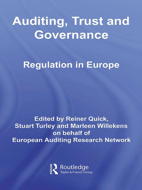 Book cover of Auditing, Trust and Governance: Developing Regulation in Europe