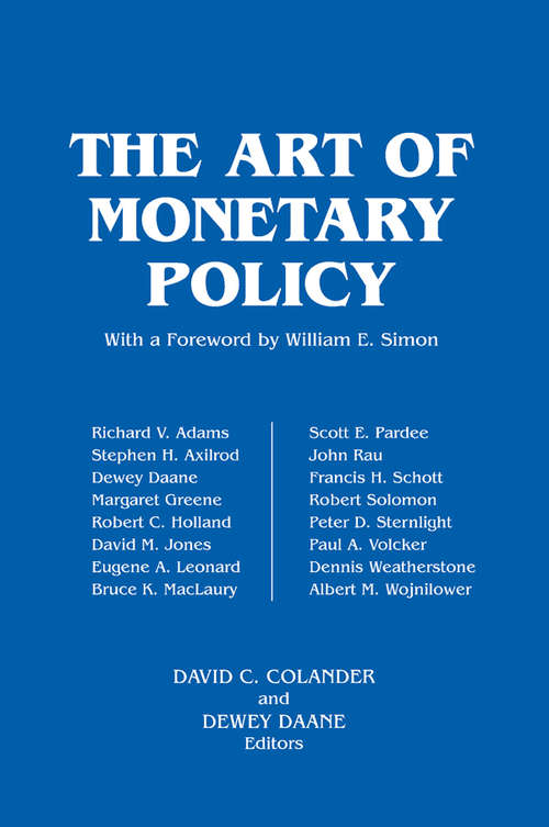 Book cover of The Art of Monetary Policy