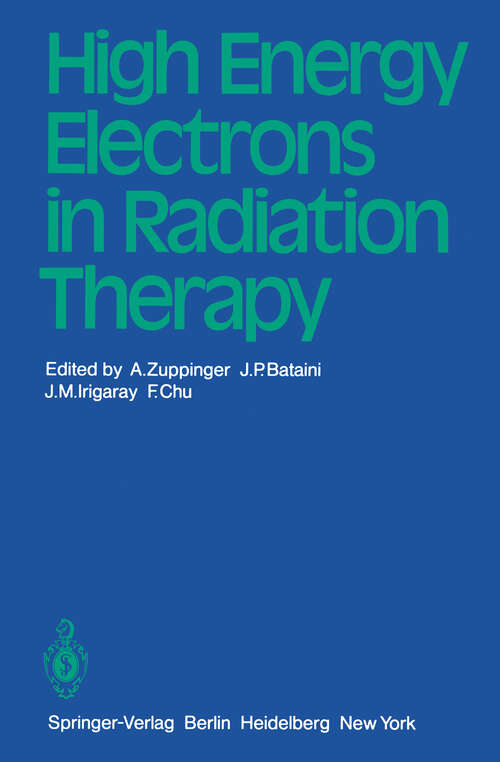 Book cover of High Energy Electrons in Radiation Therapy (1980)