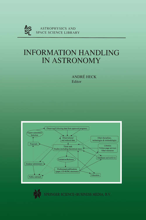 Book cover of Information Handling in Astronomy (2000) (Astrophysics and Space Science Library #250)