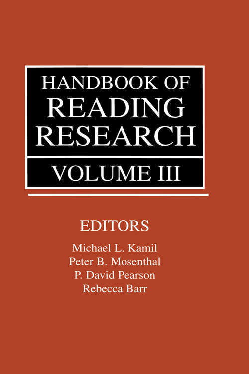 Book cover of Handbook of Reading Research, Volume III