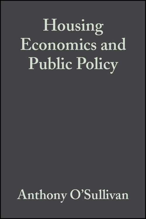 Book cover of Housing Economics and Public Policy