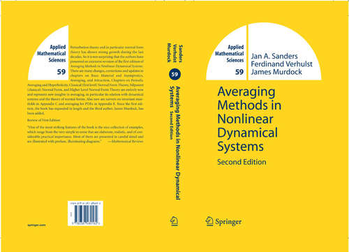 Book cover of Averaging Methods in Nonlinear Dynamical Systems (2nd ed. 2007) (Applied Mathematical Sciences #59)