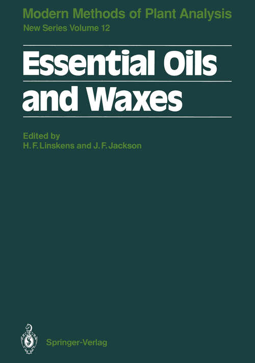 Book cover of Essential Oils and Waxes (1991) (Molecular Methods of Plant Analysis #12)