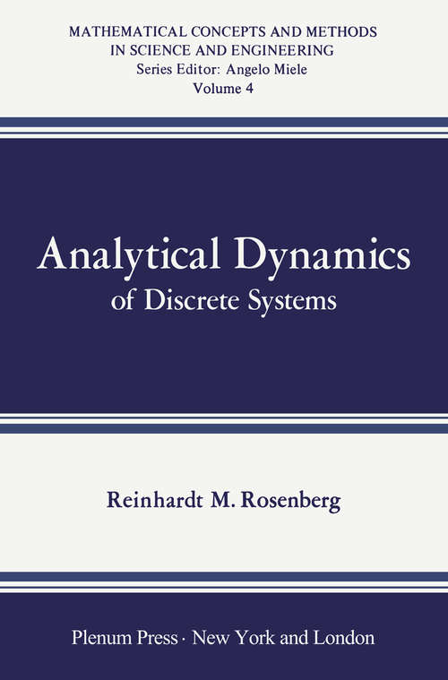 Book cover of Analytical Dynamics of Discrete Systems (1977) (Mathematical Concepts and Methods in Science and Engineering)