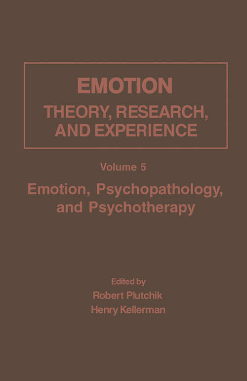 Book cover of Emotion, Psychopathology, and Psychotherapy