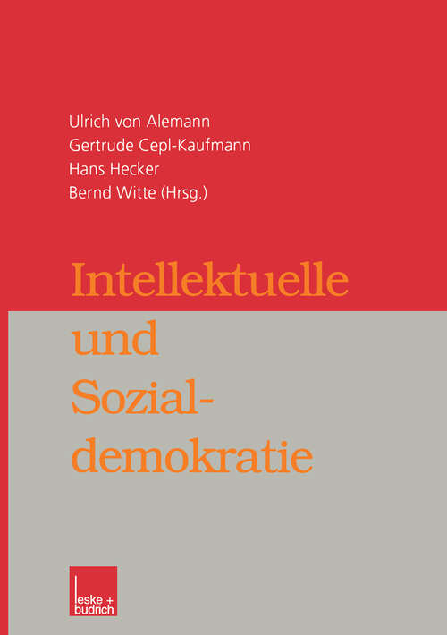 Book cover of Intellektuelle und Sozialdemokratie (2000)