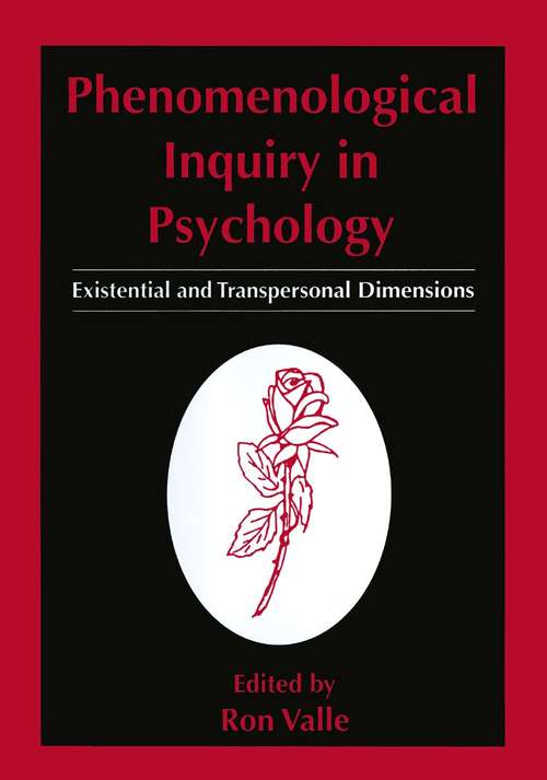 Book cover of Phenomenological Inquiry in Psychology: Existential and Transpersonal Dimensions (1998)