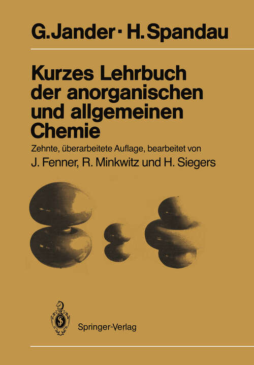 Book cover of Kurzes Lehrbuch der anorganischen und allgemeinen Chemie (10. Aufl. 1987)