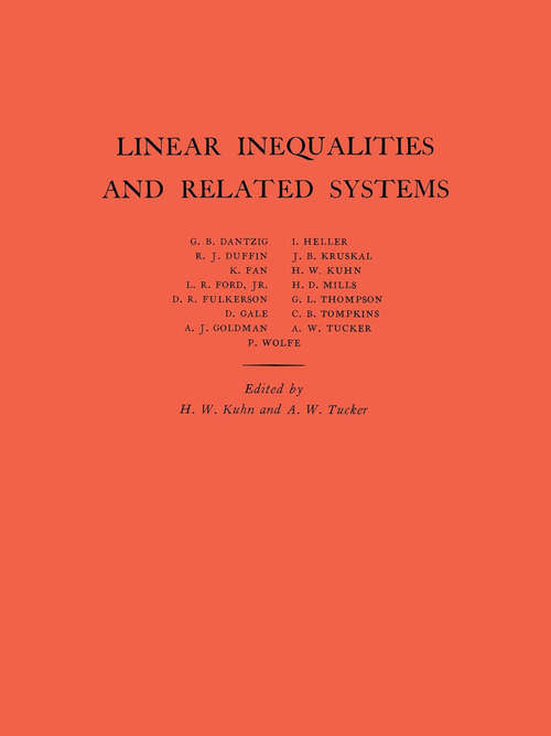 Book cover of Linear Inequalities and Related Systems. (AM-38), Volume 38