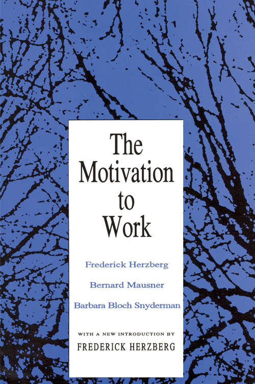 Book cover of Motivation to Work