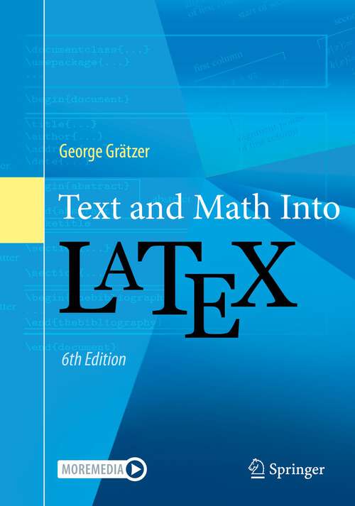 Book cover of Text and Math Into LaTeX (6th ed. 2024)