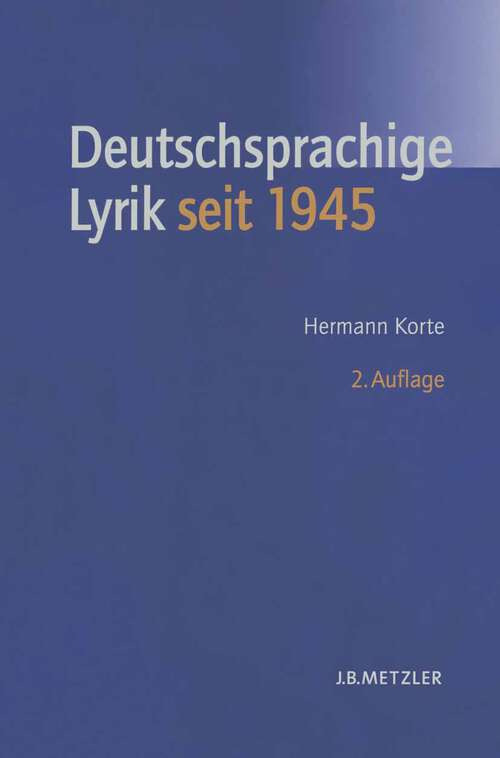Book cover of Deutschsprachige Lyrik seit 1945 (2. Aufl. 2004)