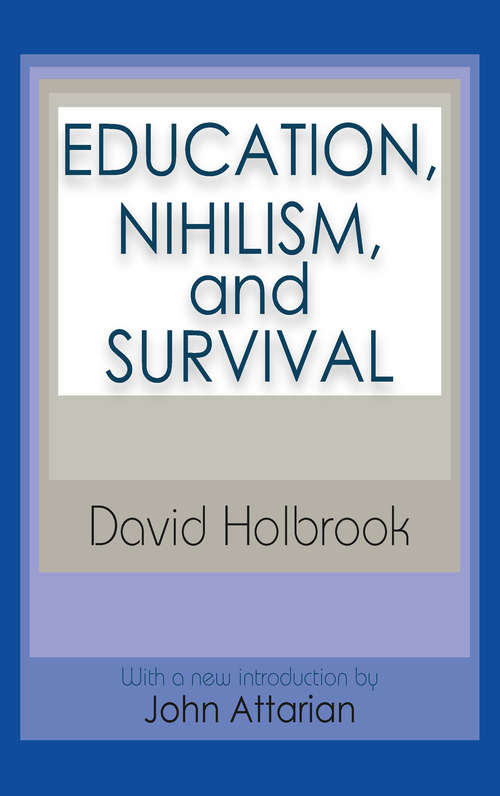 Book cover of Education, Nihilism, and Survival (2)