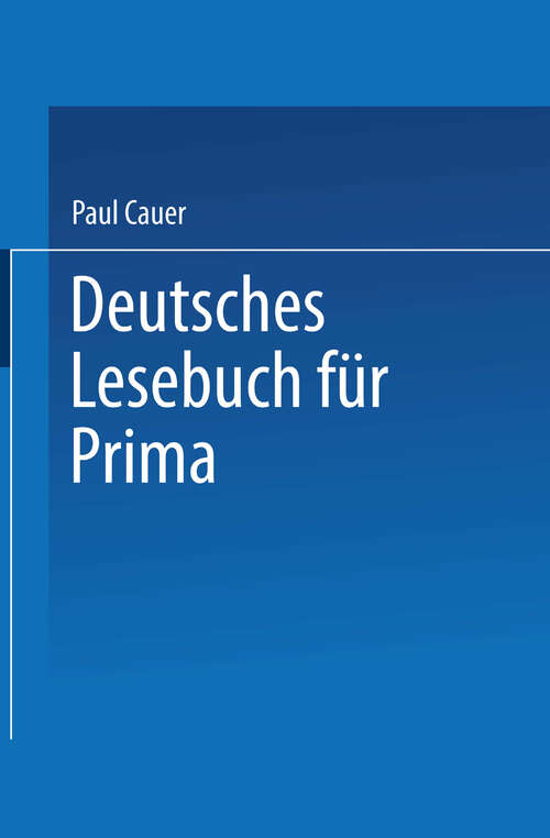 Book cover of Deutsches Lesebuch für Prima (1887)