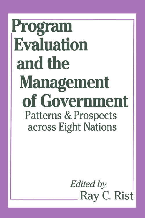 Book cover of Program Evaluation and the Management of Government