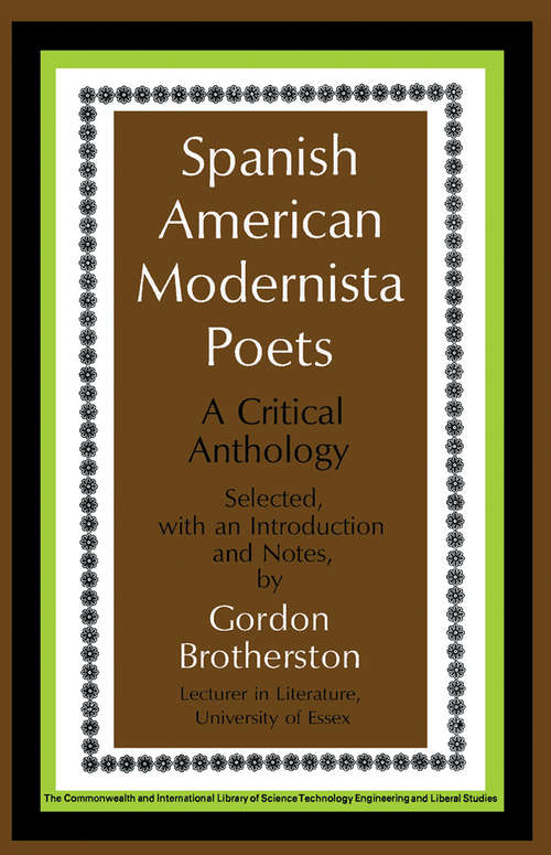 Book cover of Spanish American Modernista Poets: A Critical Anthology