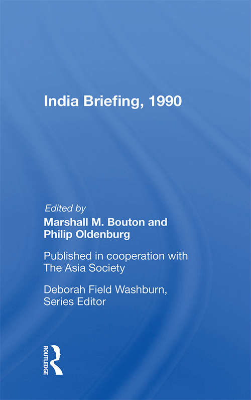 Book cover of India Briefing, 1990