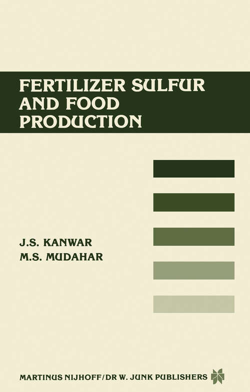 Book cover of Fertilizer sulfur and food production: Research and Policy Implications for Tropical Countries (1986)
