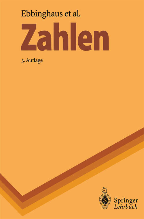 Book cover of Zahlen (3. Aufl. 1992) (Springer-Lehrbuch)