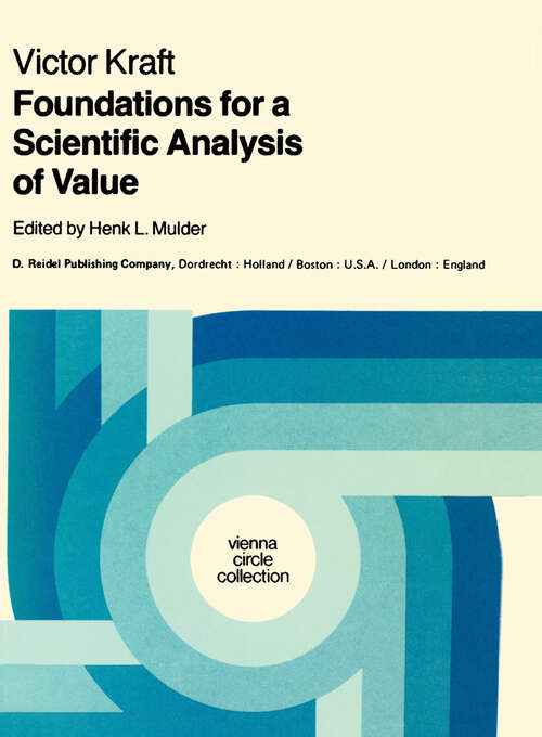 Book cover of Foundations for a Scientific Analysis of Value (1981) (Vienna Circle Collection #15)