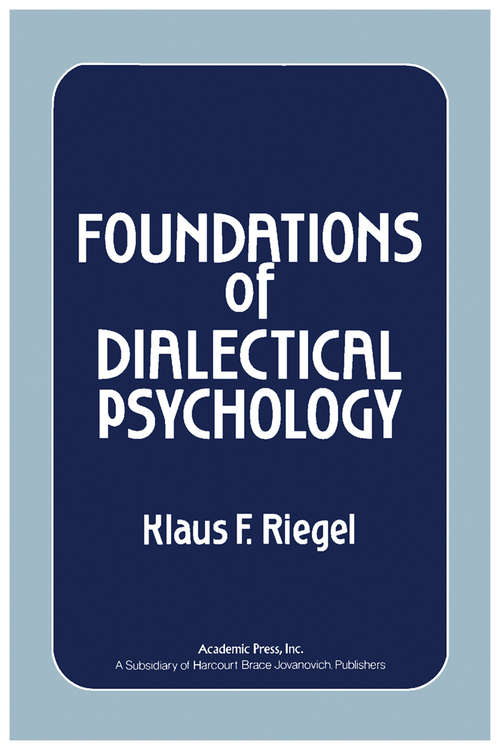 Book cover of Foundations of Dialectical Psychology