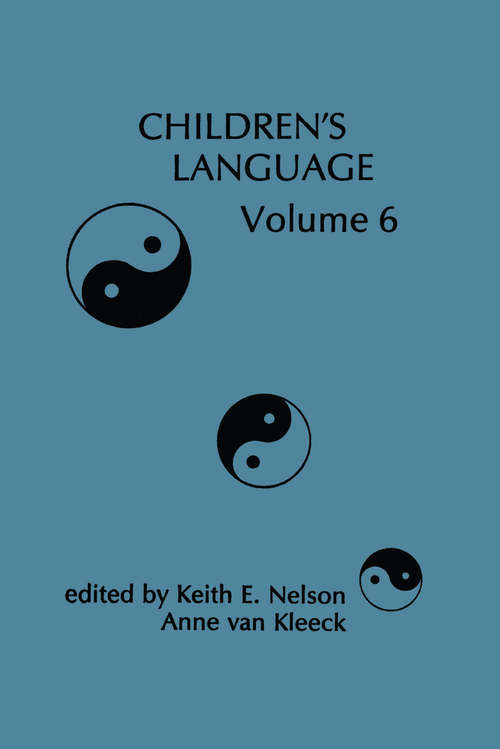 Book cover of Children's Language: Volume 6 (Children's Language Series)