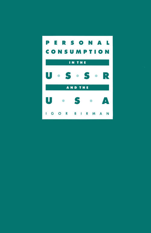 Book cover of Personal Consumption in the USSR and the USA (1st ed. 1989)