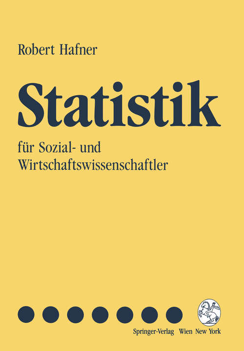Book cover of Statistik: für Sozial- und Wirtschaftswissenschaftler (1992)