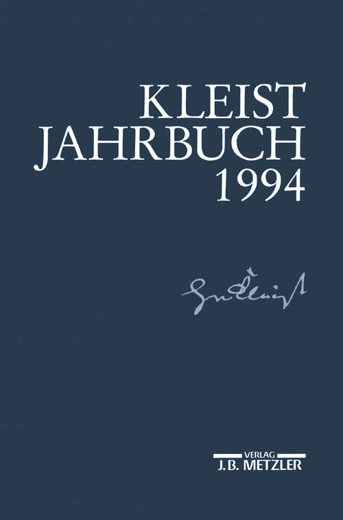 Book cover of Kleist-Jahrbuch 1994 (1. Aufl. 1994)