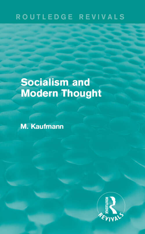 Book cover of Socialism and Modern Thought (Routledge Revivals)