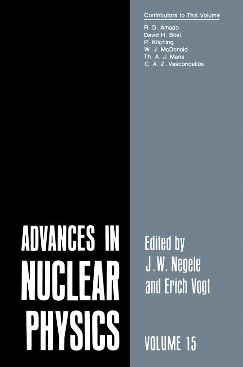 Book cover of Advances in Nuclear Physics: Volume 15 (1985) (Advances in Nuclear Physics #15)