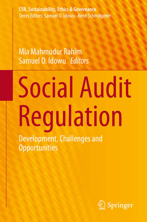 Book cover of Social Audit Regulation: Development, Challenges and Opportunities (2015) (CSR, Sustainability, Ethics & Governance)
