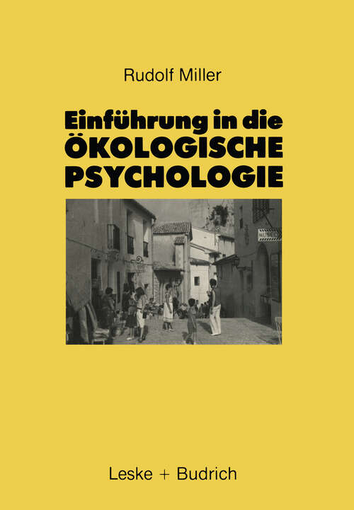 Book cover of Einführung in die Ökologische Psychologie (1986)