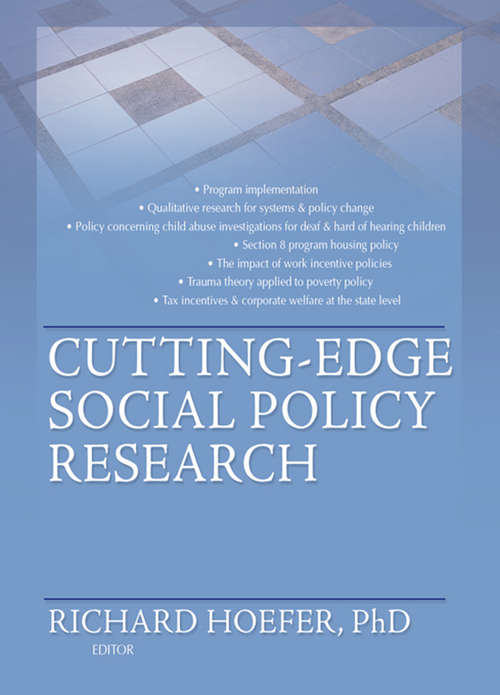 Book cover of Cutting-Edge Social Policy Research