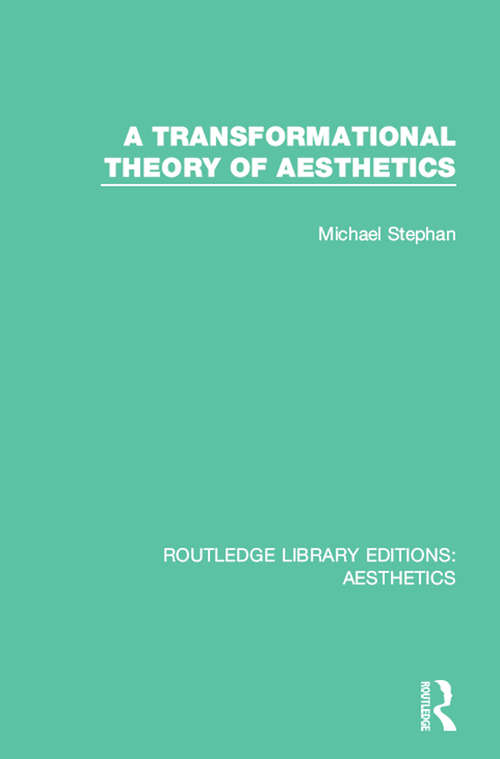 Book cover of A Transformation Theory of Aesthetics