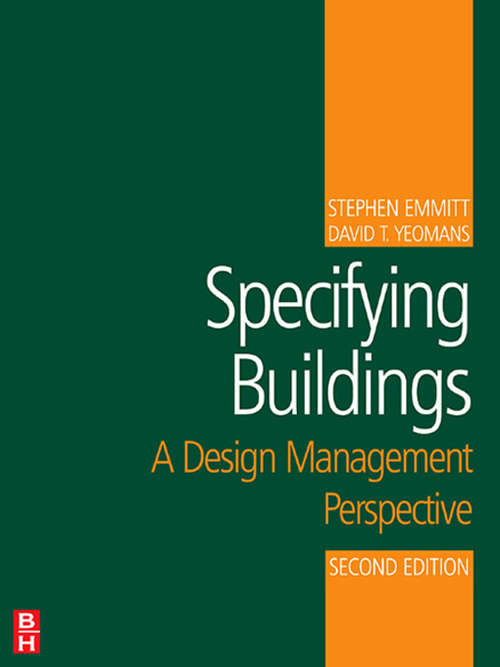 Book cover of Specifying Buildings (2)